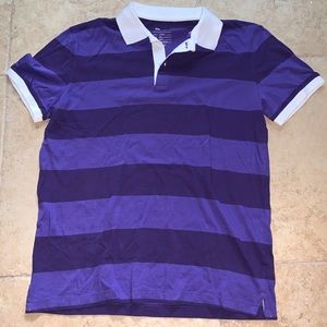 Purple striped GAP shirt sleeve polo shirt